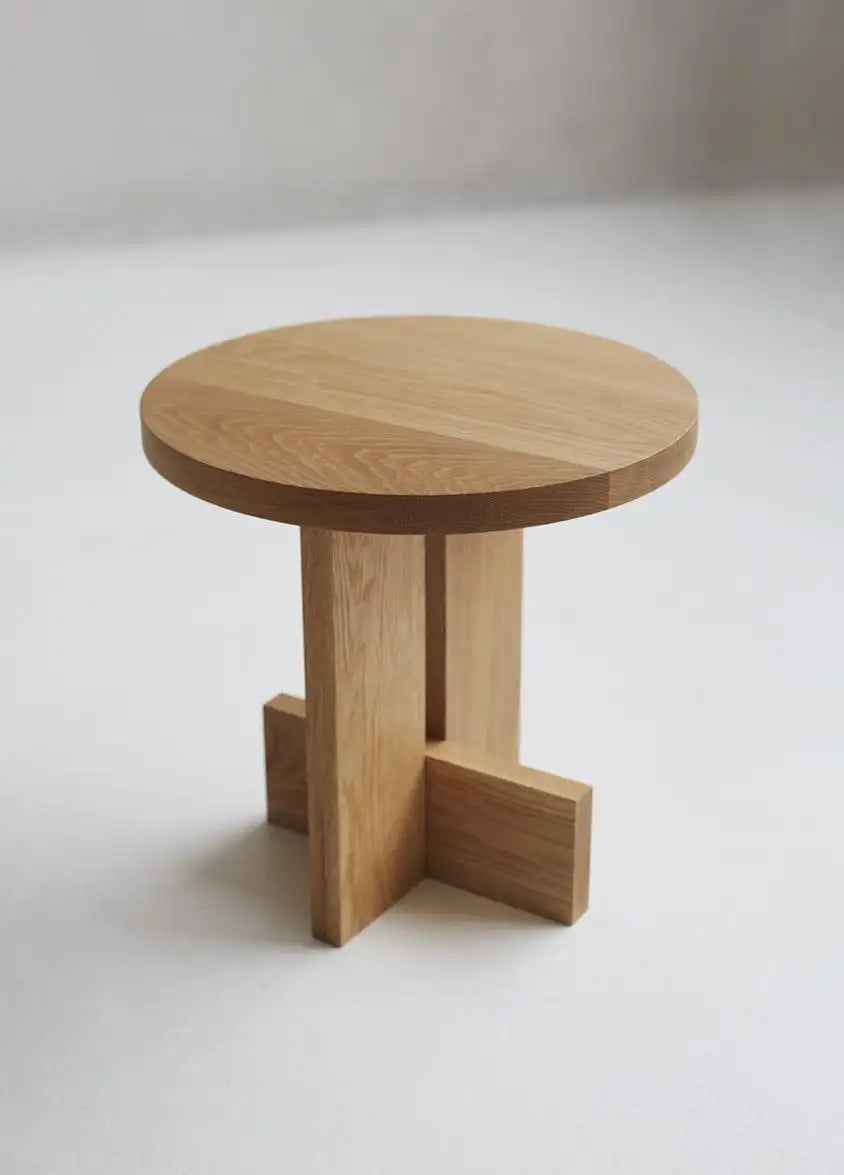 Solid White Oak Side Table 18"Diameter
