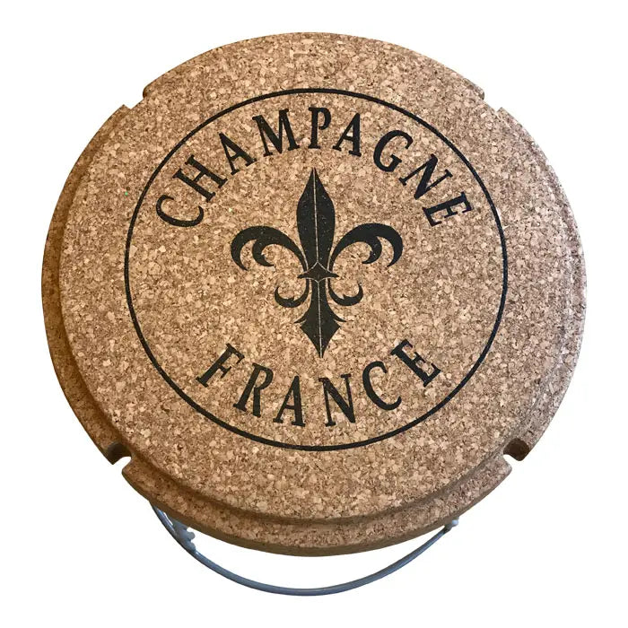 Table/chaise en forme de bouchon de champagne en liège et métal