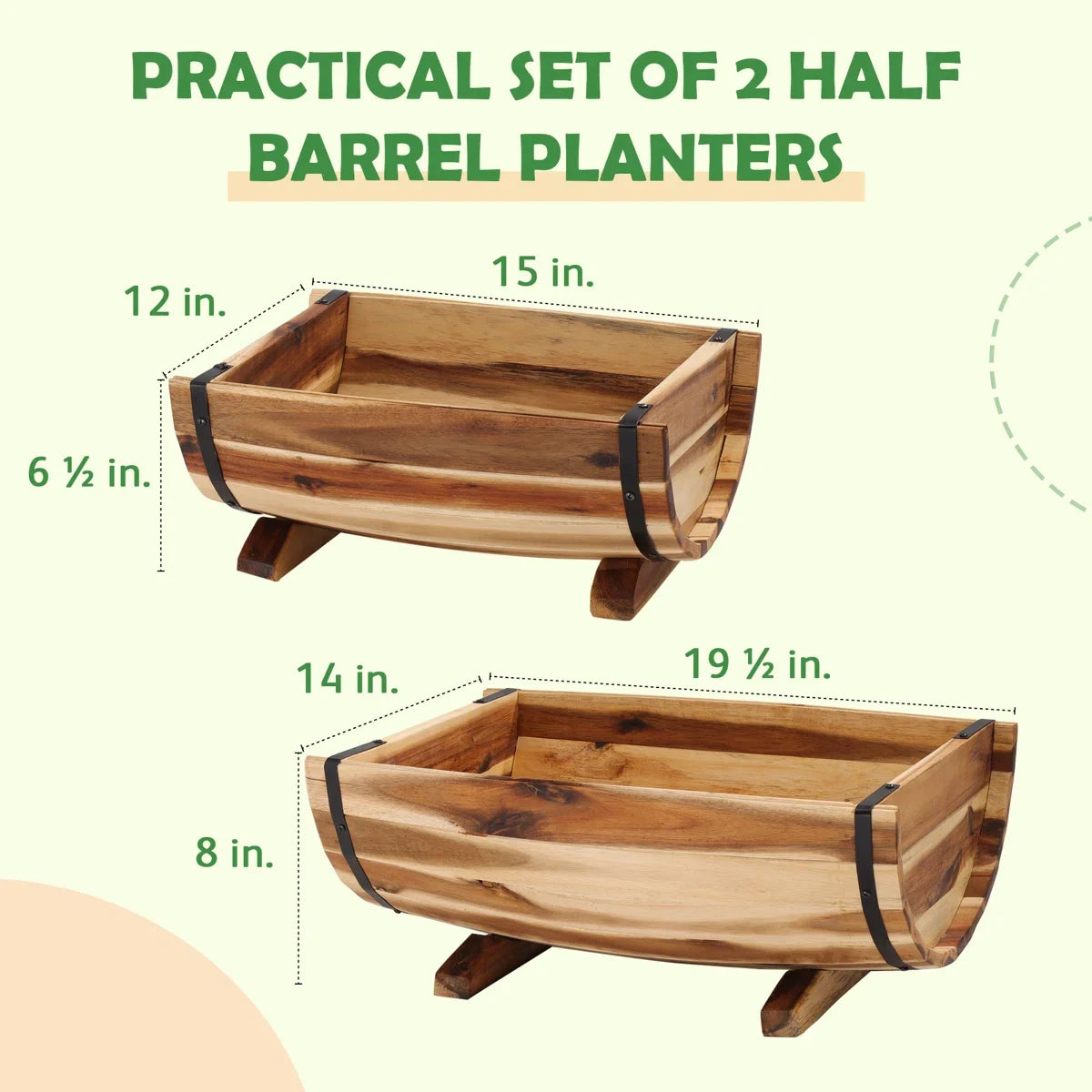 Jardinière Rustique en Demi-Tonneau – Décoration Authentique pour Jardin