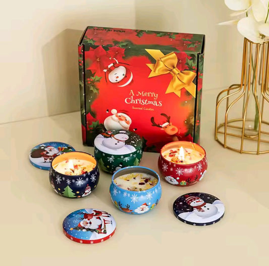 🌸 Bougies artisanales parfumées – Édition spéciale Noël (4 senteurs)