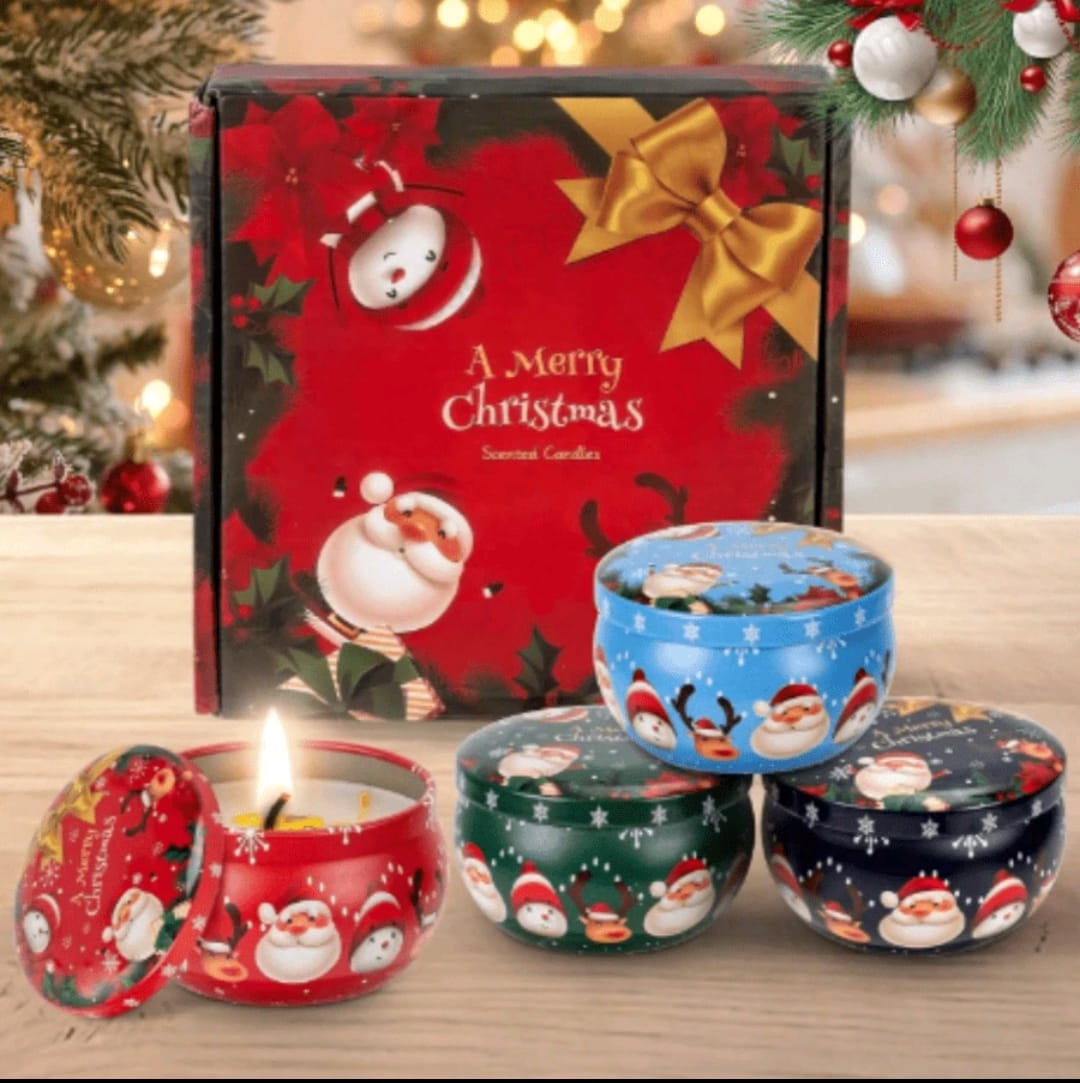 🌸 Bougies artisanales parfumées – Édition spéciale Noël (4 senteurs)